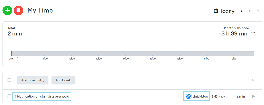 Start timer on a ticket