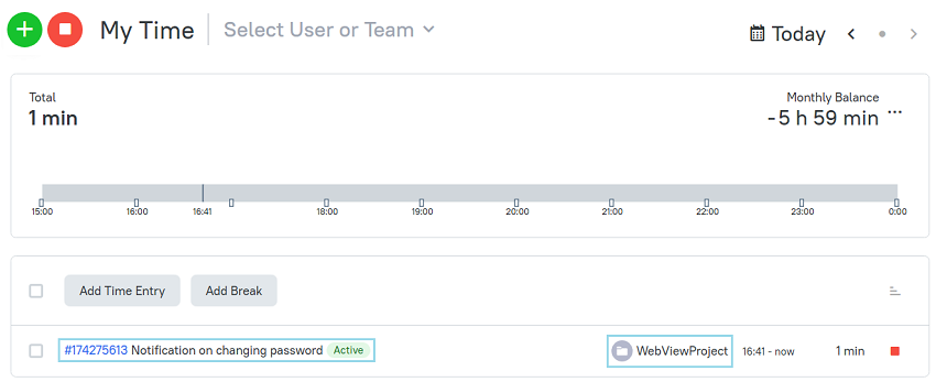 Start timer on a story