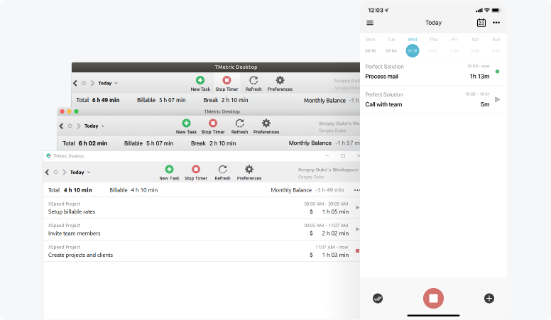 Plattformübergreifender Zeittracker für Designer